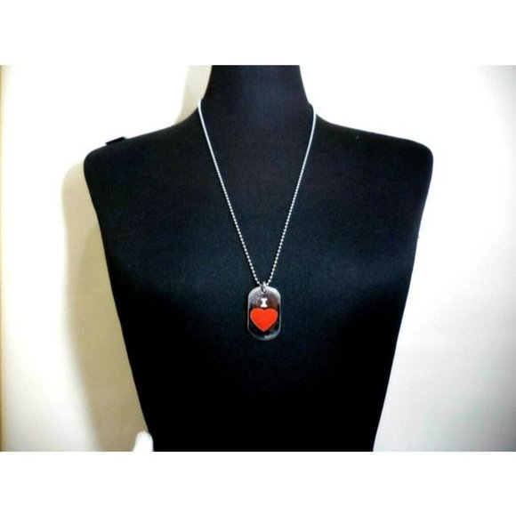 Dolce & Gabbana Red Enamel Chrome Dog Tag - Picture 5 of 7